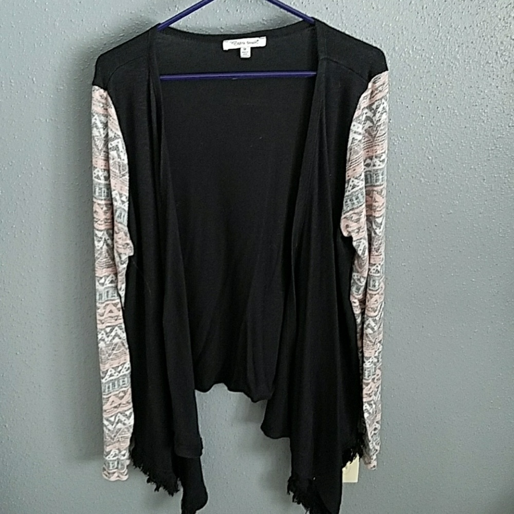 Aztec cardigan fringe bottom,  size 1X